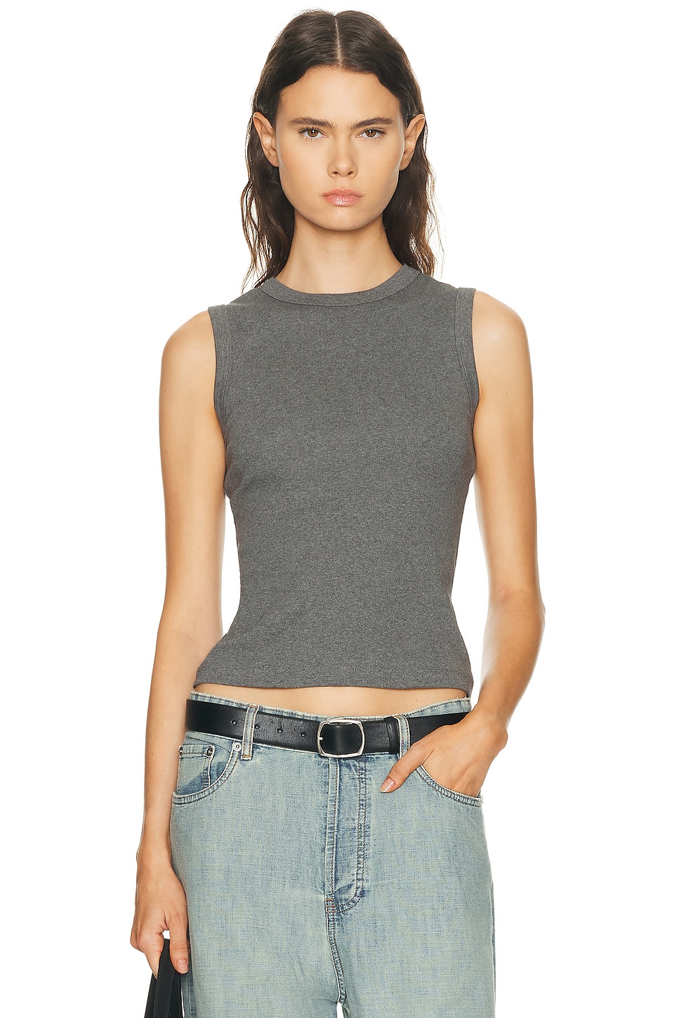Image 1 of FLORE FLORE Esme Tank Top in Melee Grey