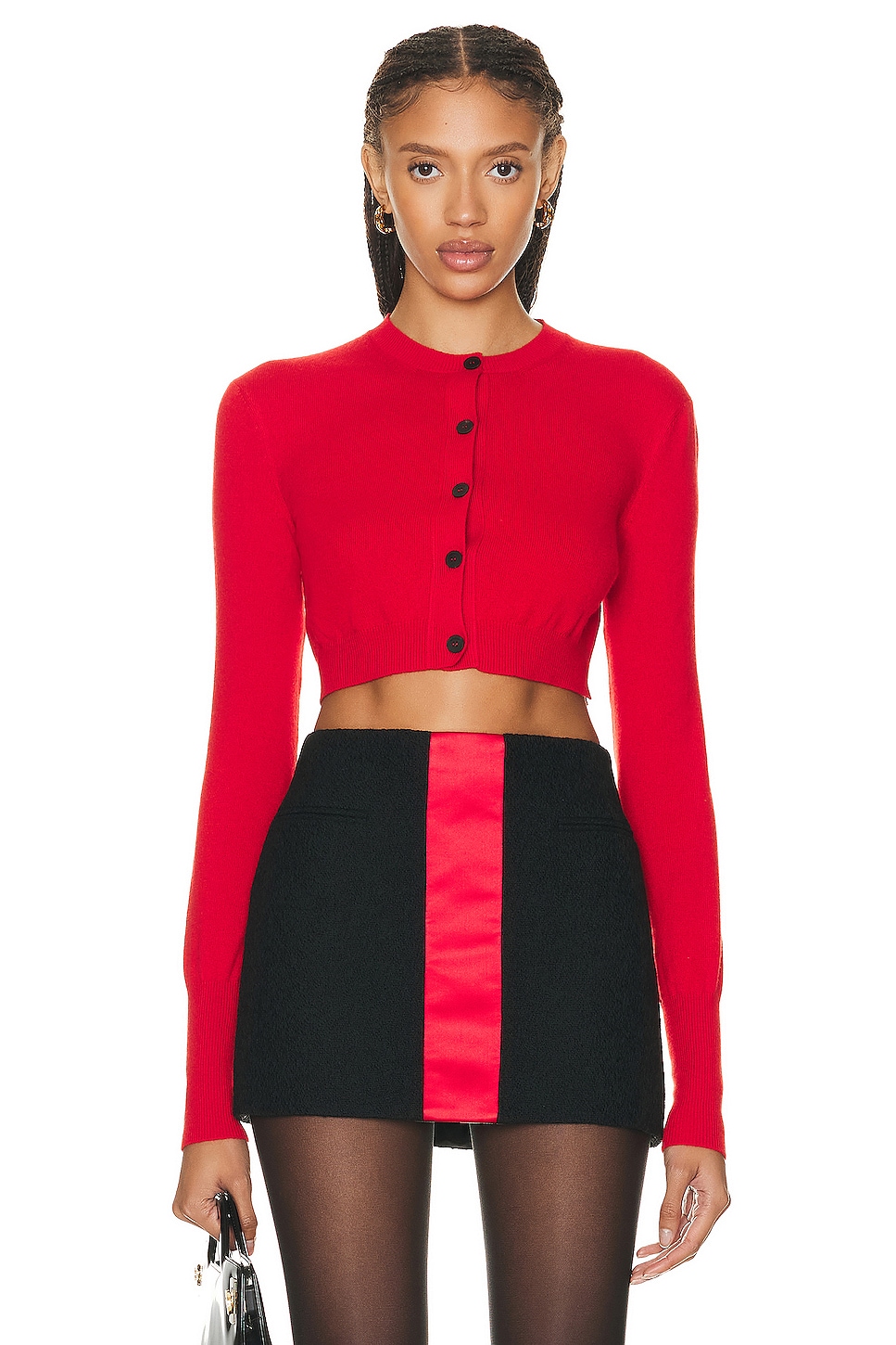 Image 1 of Ferragamo Cropped Cardigan in Red
