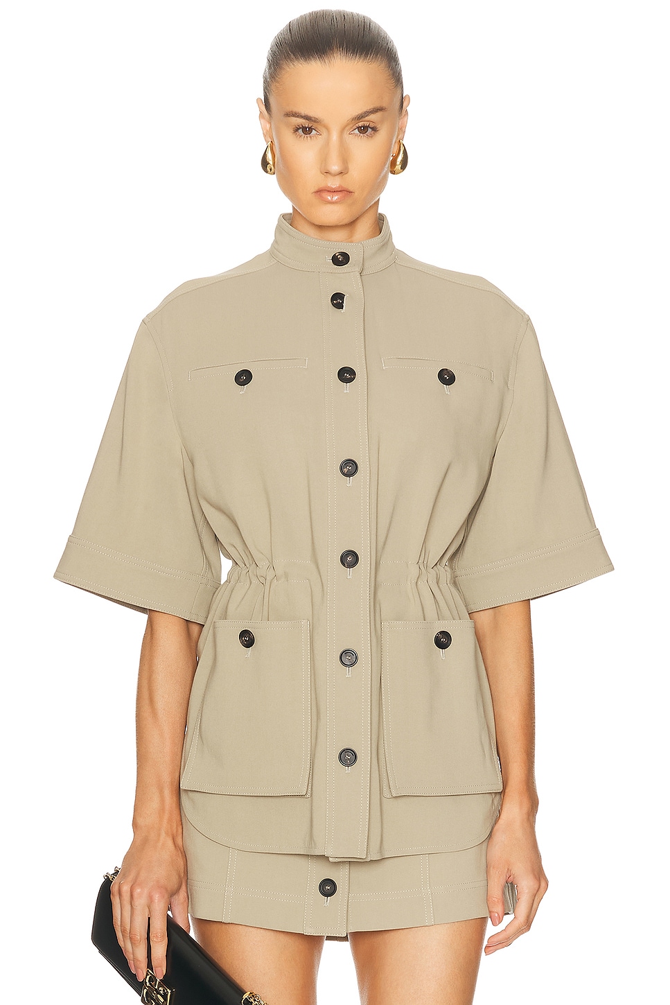 Short Sleeve Jacket in Beige
