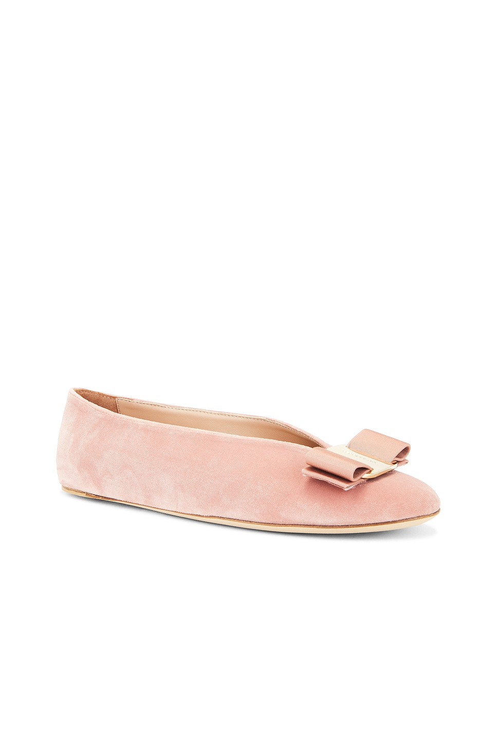 Shop Ferragamo Vanna Flat In Amaretti