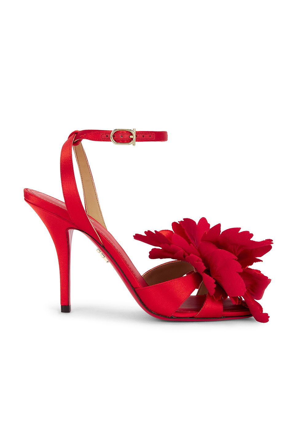 Image 1 of Ferragamo Ghilly Sandal in Flame Red & Biscotto
