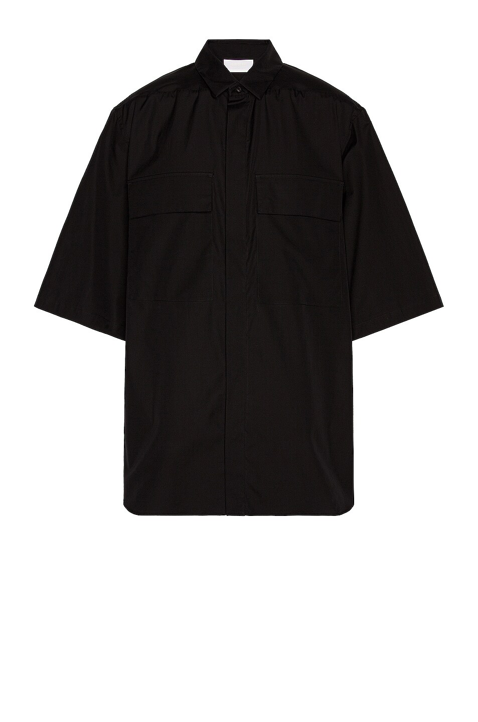 Image 1 of Fear of God Exclusively for Ermenegildo Zegna Oversized Short Sleeve Shirt in Matt Black