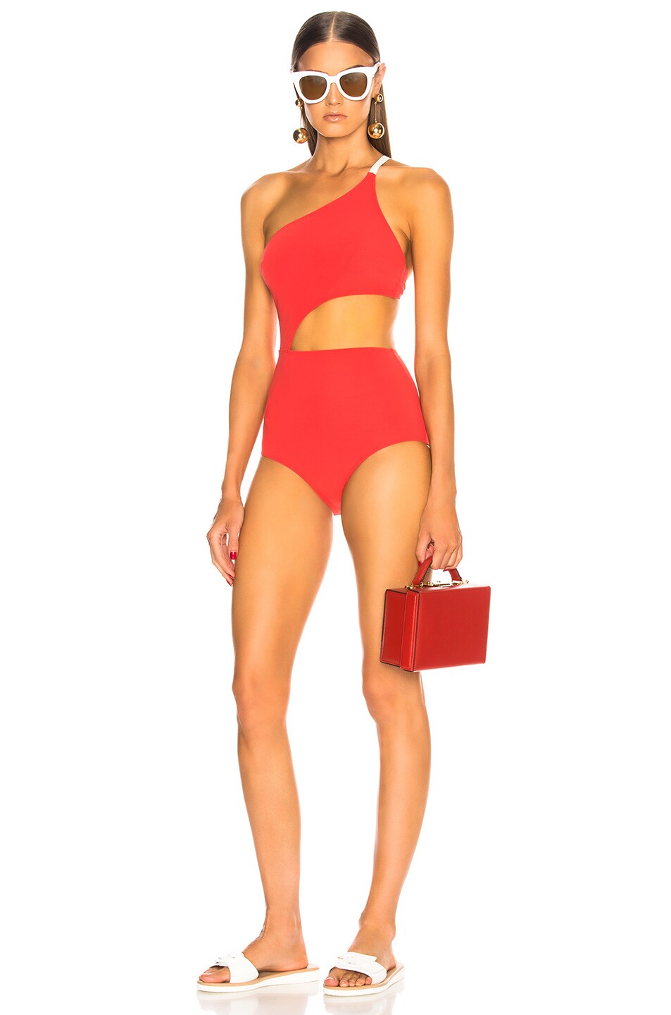 Image 1 of FLAGPOLE for FWRD Ali Swimsuit in Red and Ivory