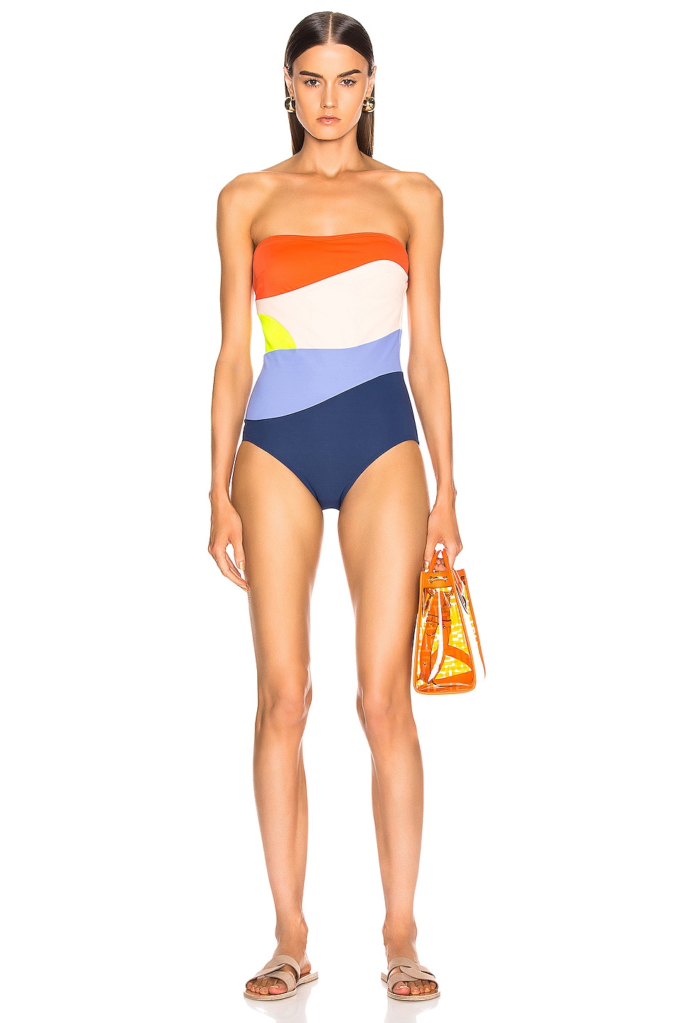 Image 1 of FLAGPOLE Sunset Swimsuit in Aperol Multi