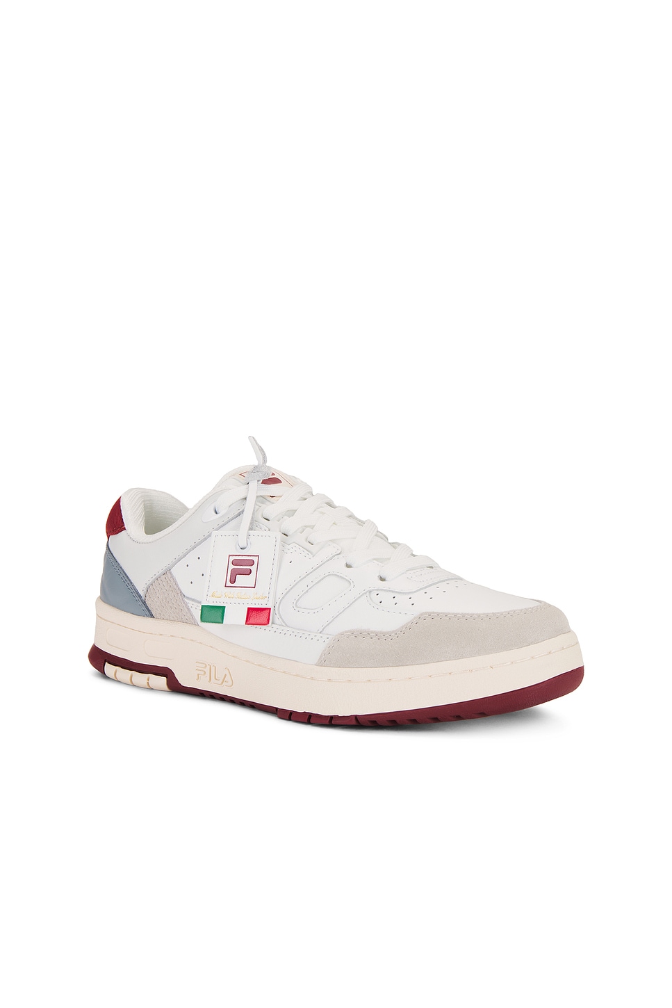 Shop Fila Rissmo Low Lux Sneakers In White  Ecru  & Syrah