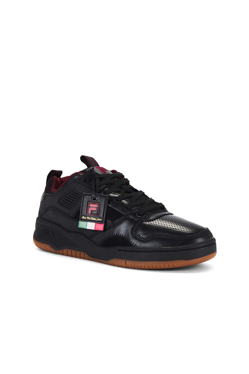 Shop Fila Corda Lux Sneakers In Black  Syrah  & Gardenia