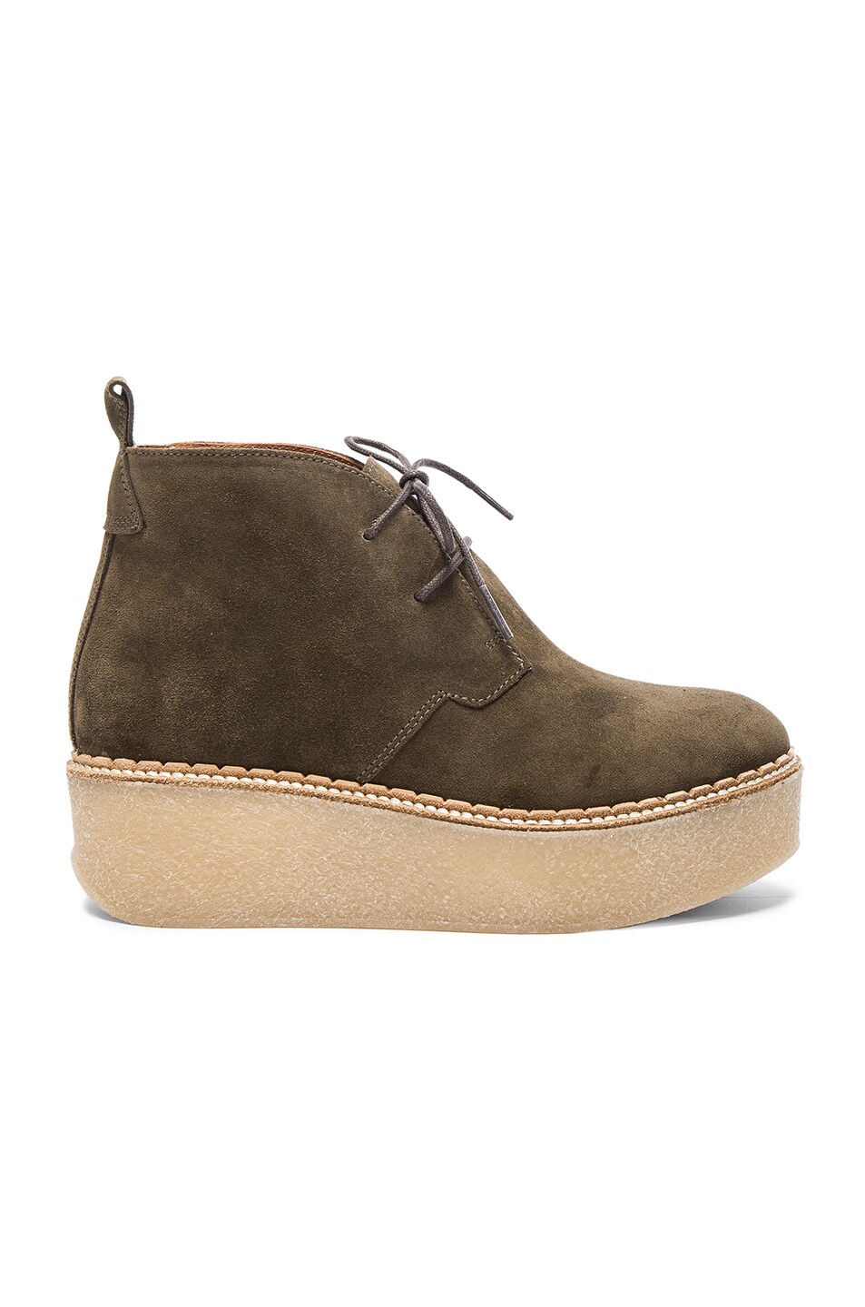 Image 1 of Flamingos Suede Polk Boots in Khaki & Natural