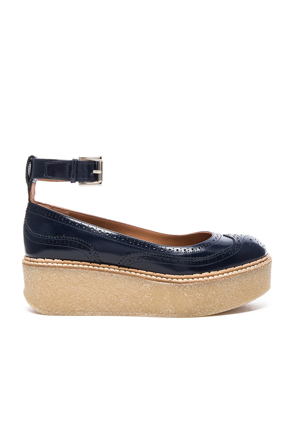 Image 1 of Flamingos Leather Kitty Flat in Navy & Natural