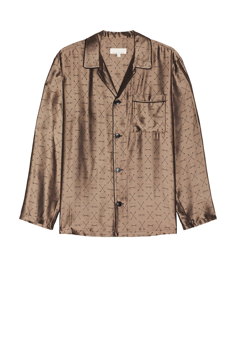 Image 1 of fleur du mal Men's Jacquard Pj Top in Shroom