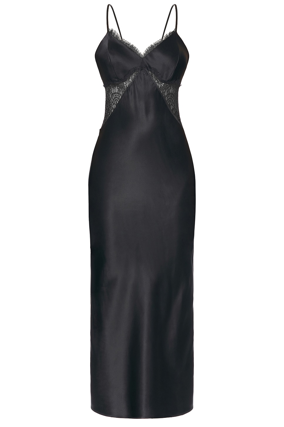 Silk Plunge Neck Slip Dress