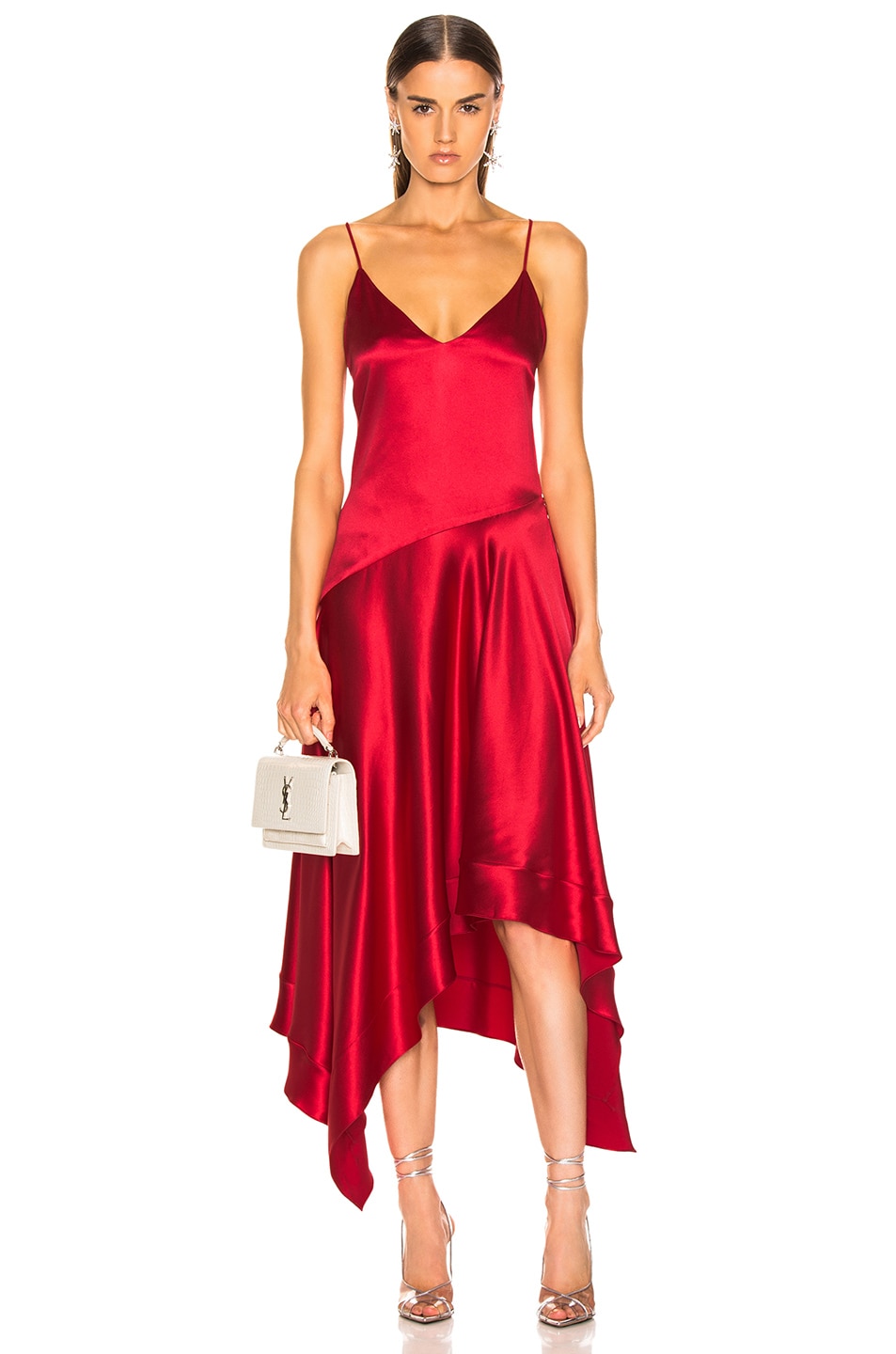 Image 1 of fleur du mal Handkerchief Dress in Red Poppy