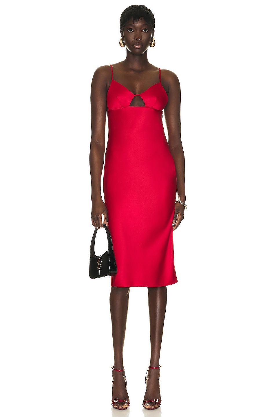 Image 1 of fleur du mal Eco Luxe Keyhole Slip Dress in Rouge