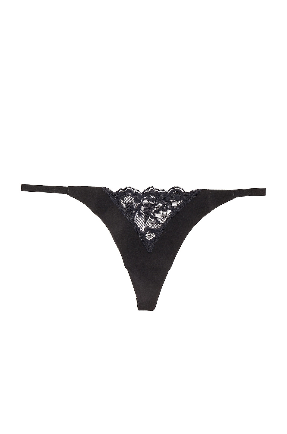 Image 1 of fleur du mal Charlotte Lace V String Panty in Black