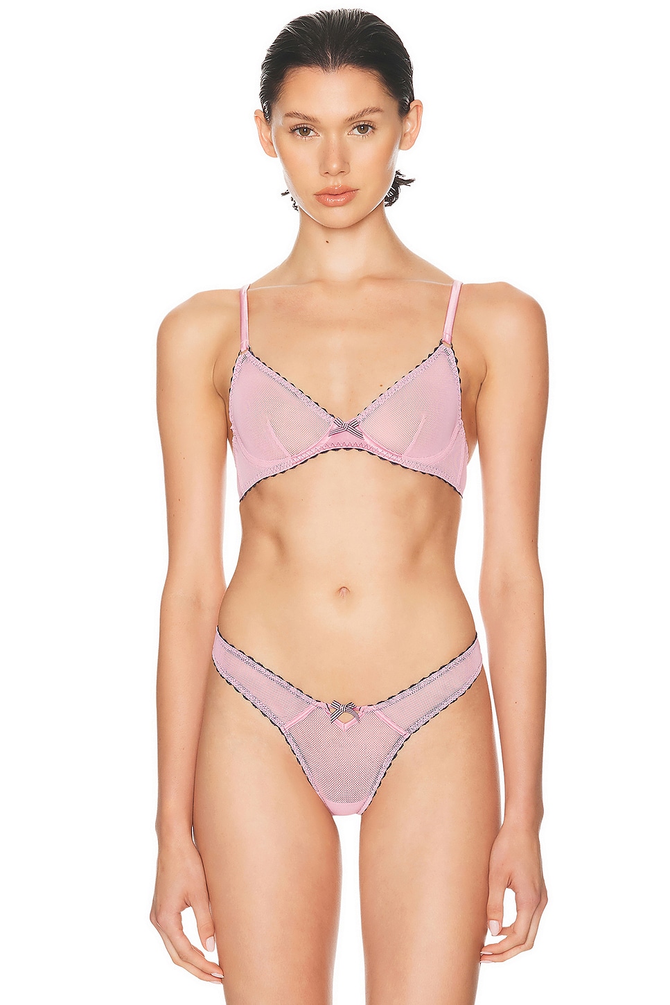 Image 1 of fleur du mal Sabrina Mesh Demi Bra in Bisou