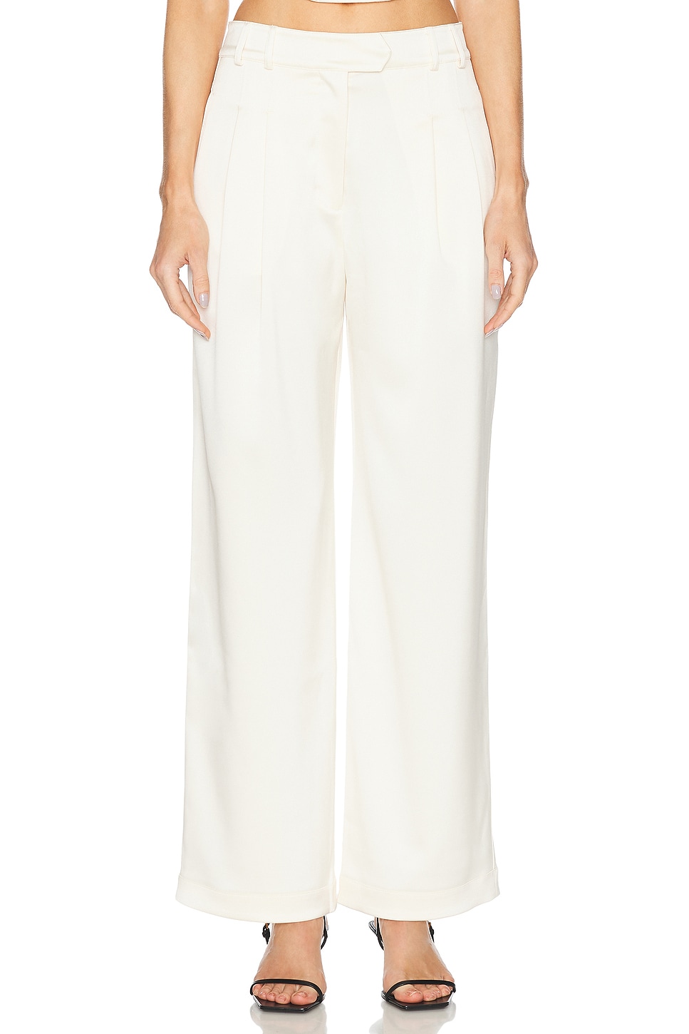 Image 1 of fleur du mal Satin Relaxed Pant in Vanilla