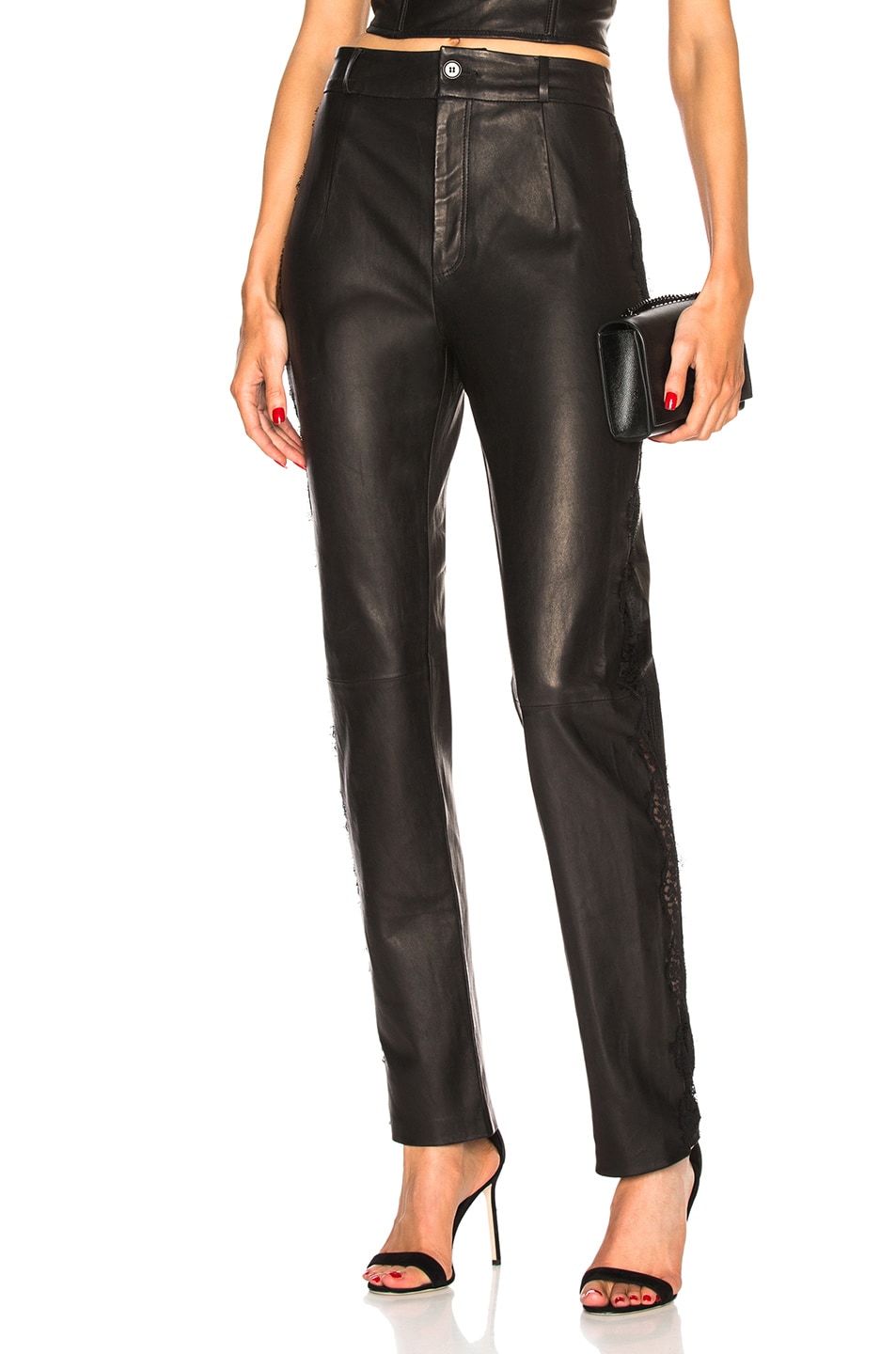 Image 1 of fleur du mal Tailored Leather Pant in Black