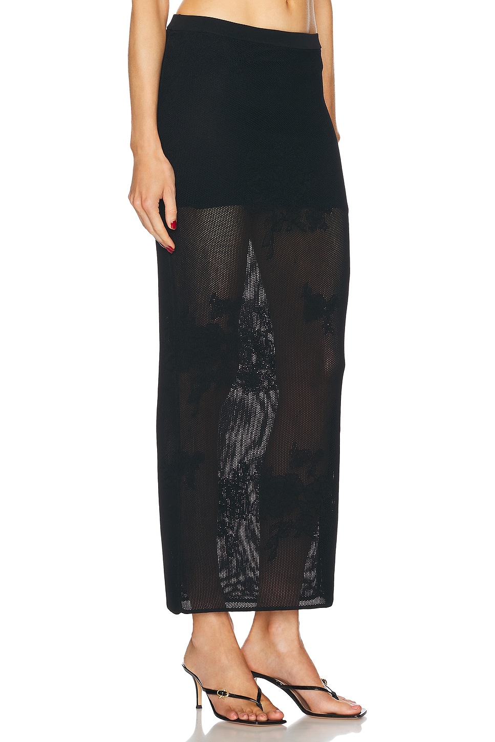 FLEUR DU MAL LACE POINTELLE MAXI SKIRT 