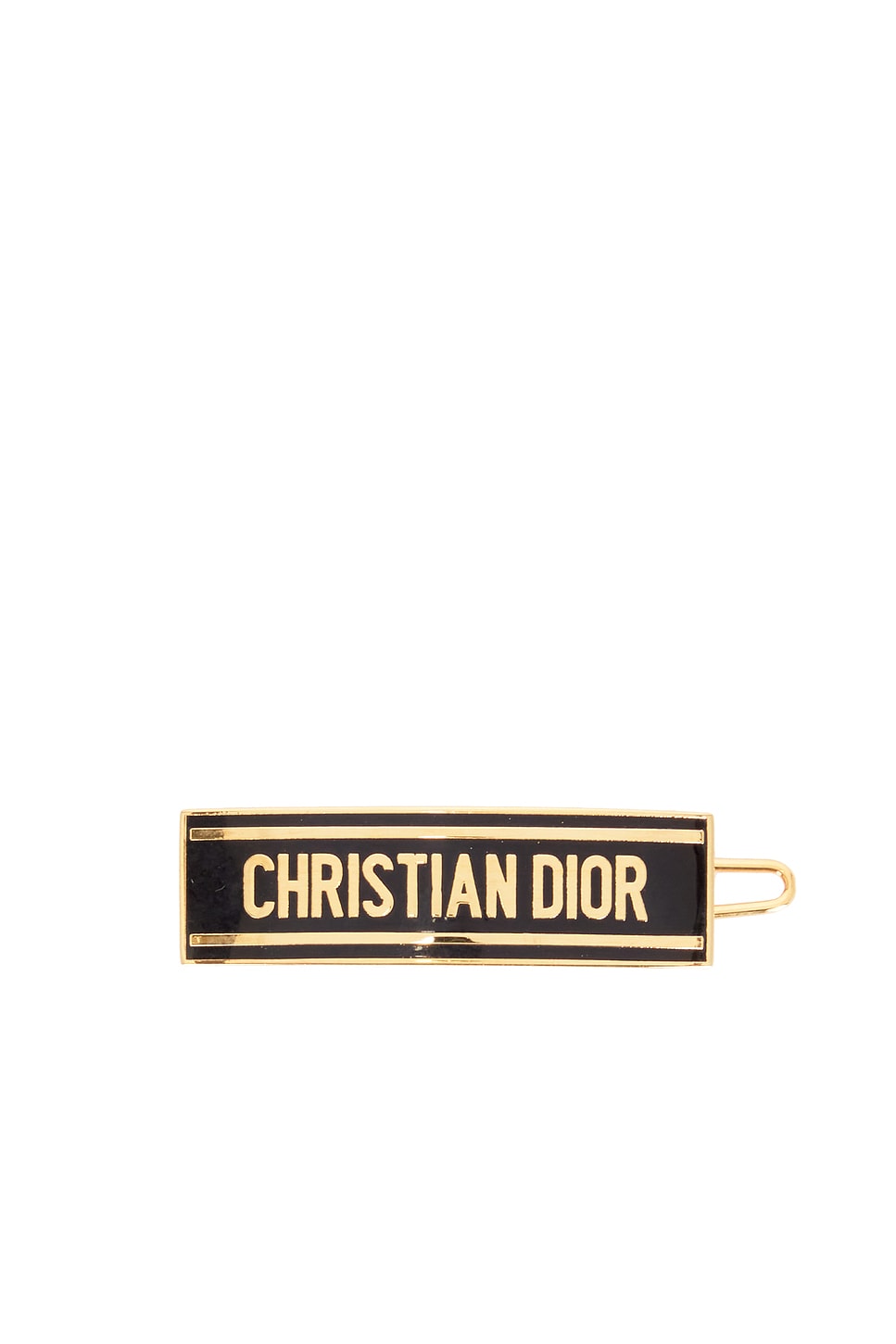 Logo Barrette Clip in Metallic Gold