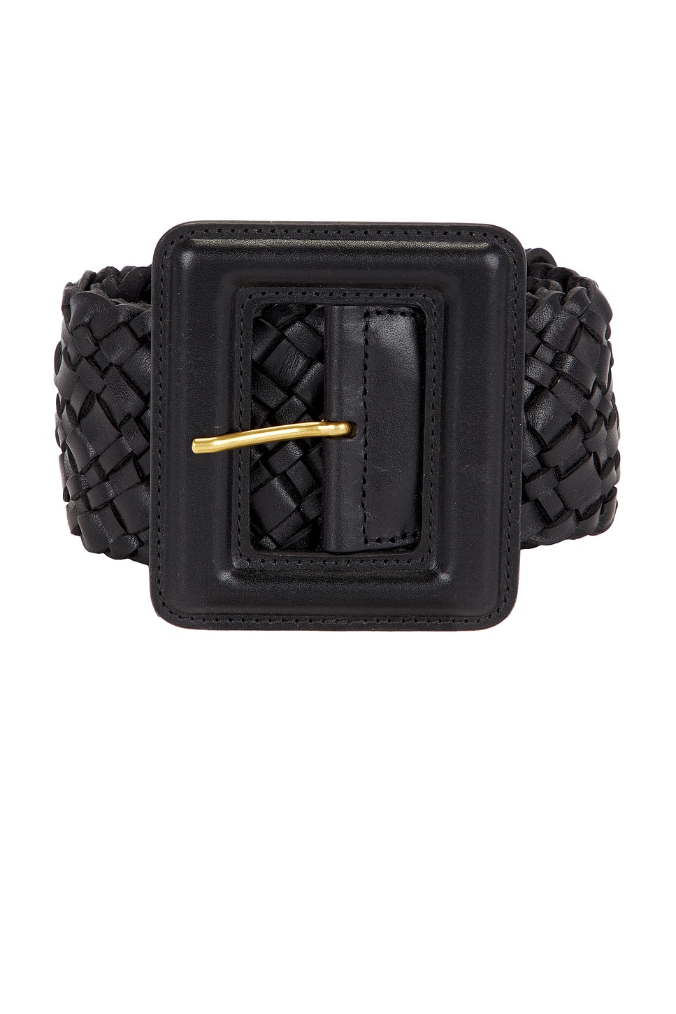 Pre-owned Saint Laurent Woven Leather Belt In Black