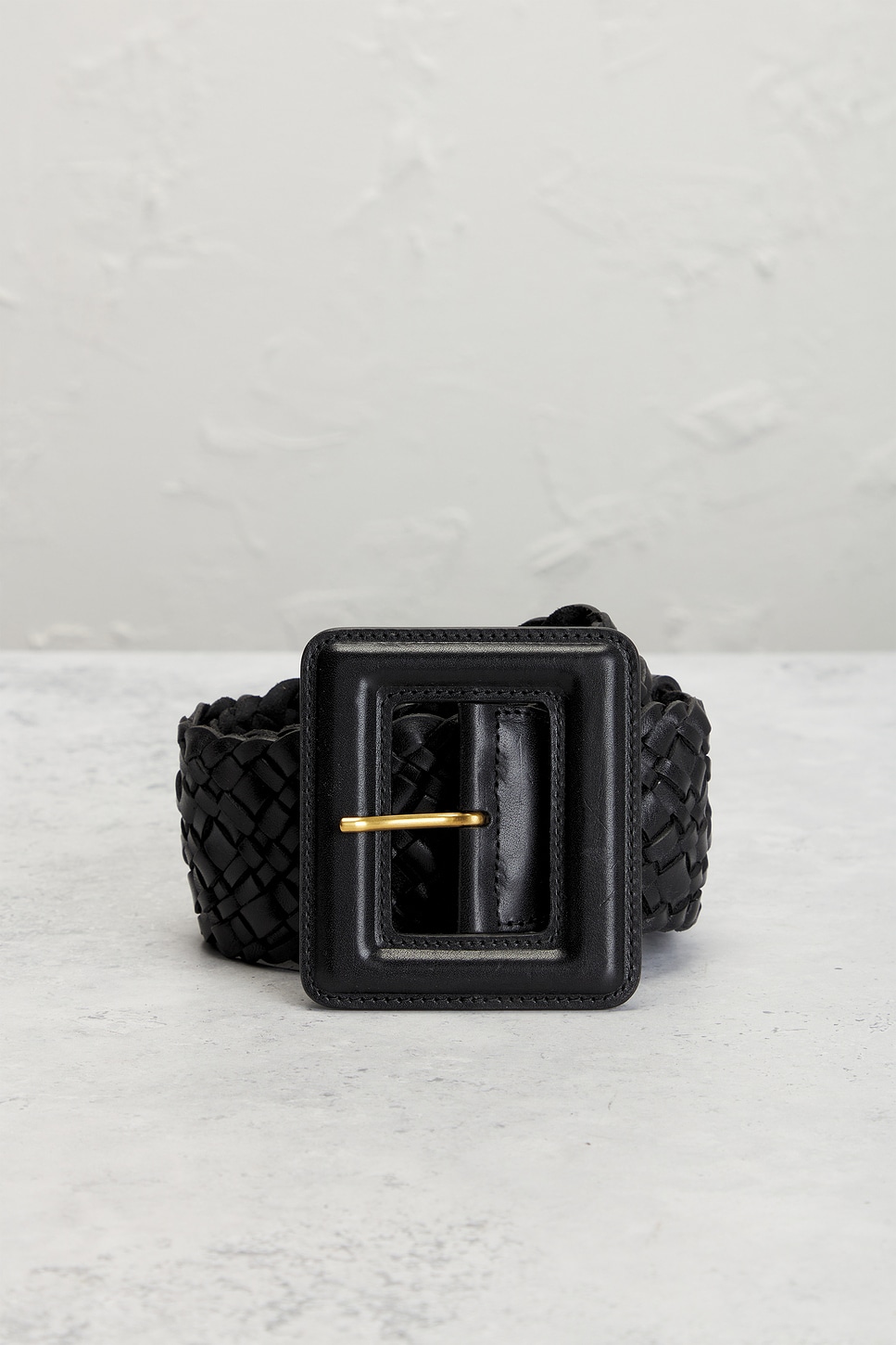 Pre-owned Saint Laurent Woven Leather Belt In Black