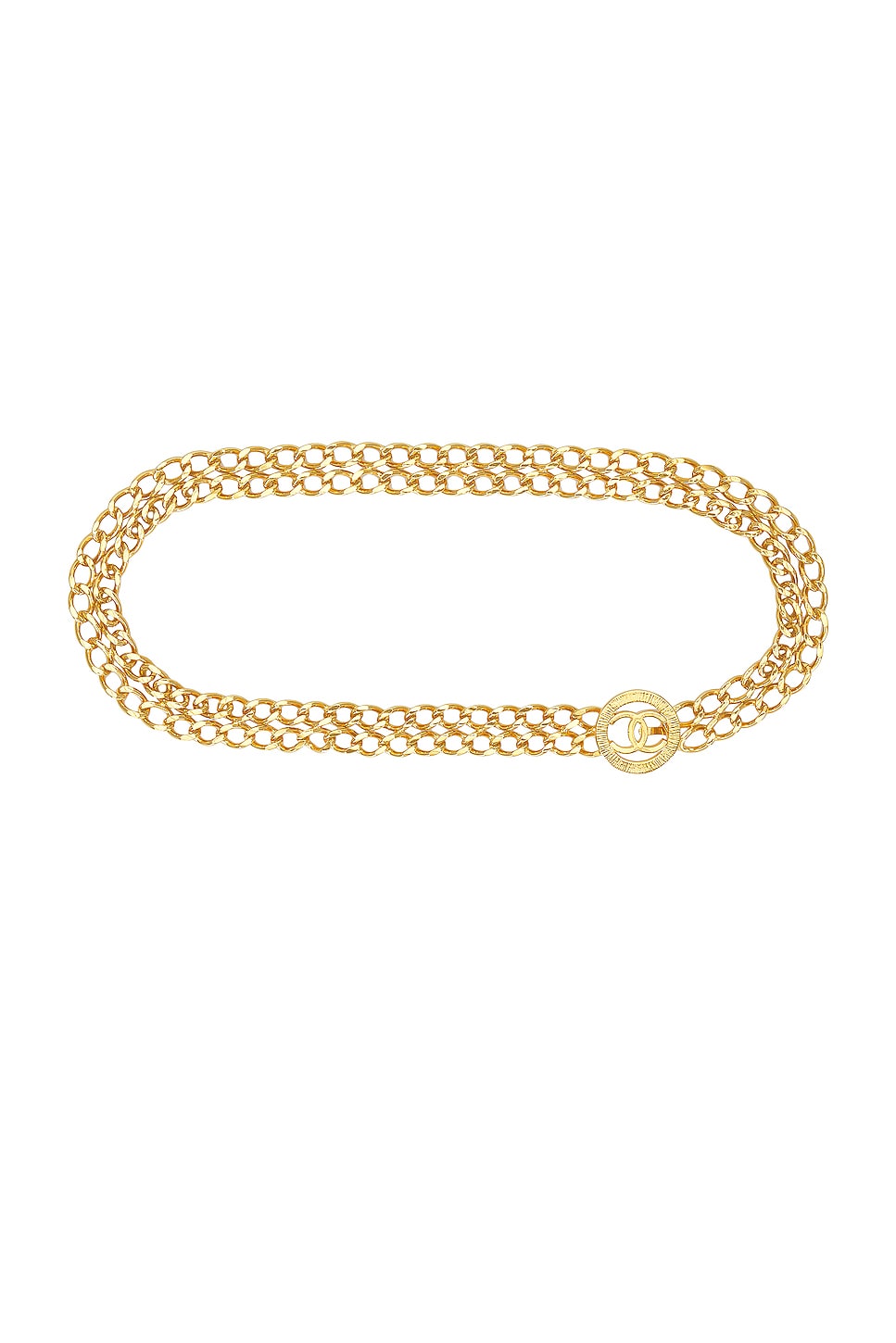 Coco Mark Chain Belt in Metallic Gold