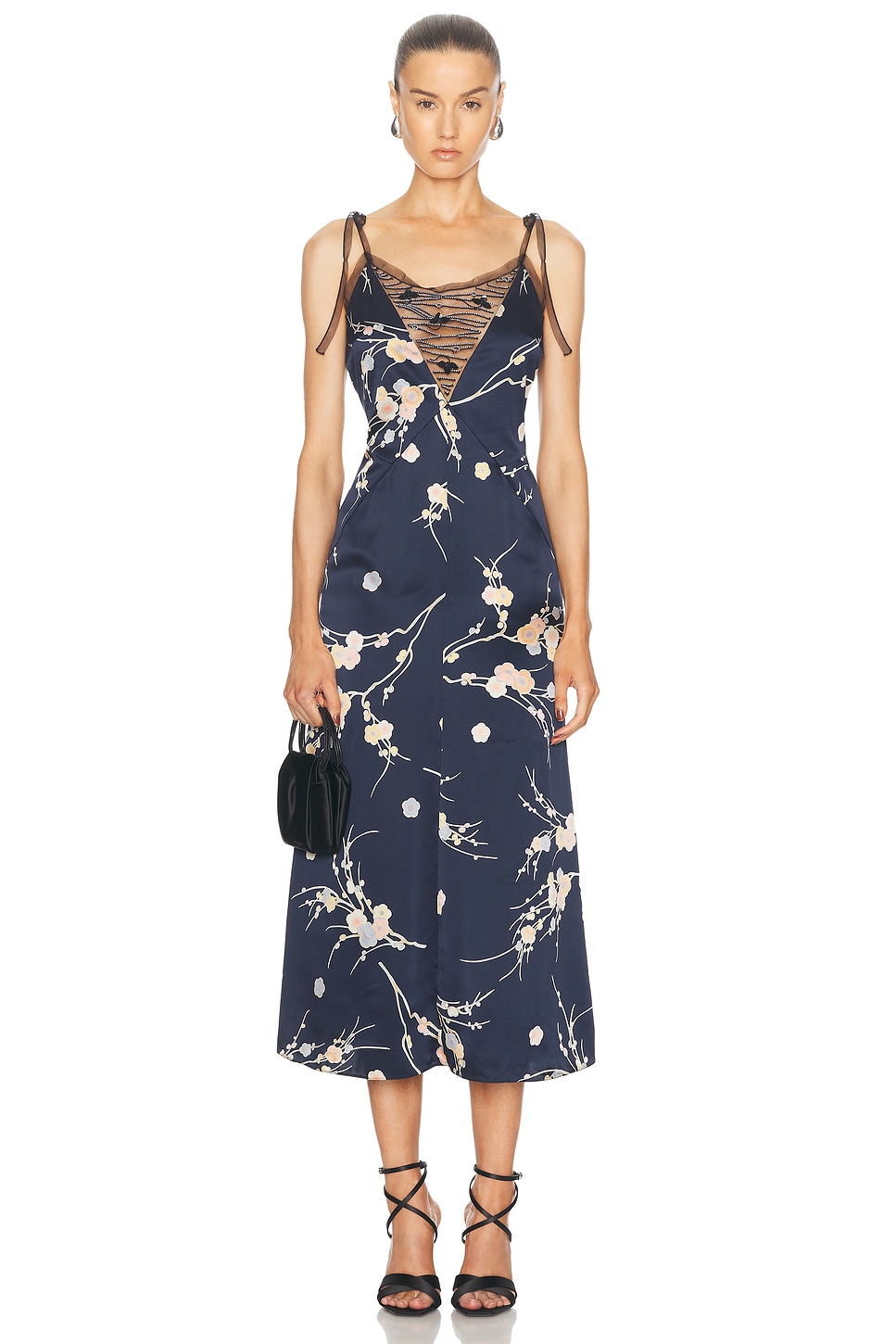 Silky Maxi Dress in Navy