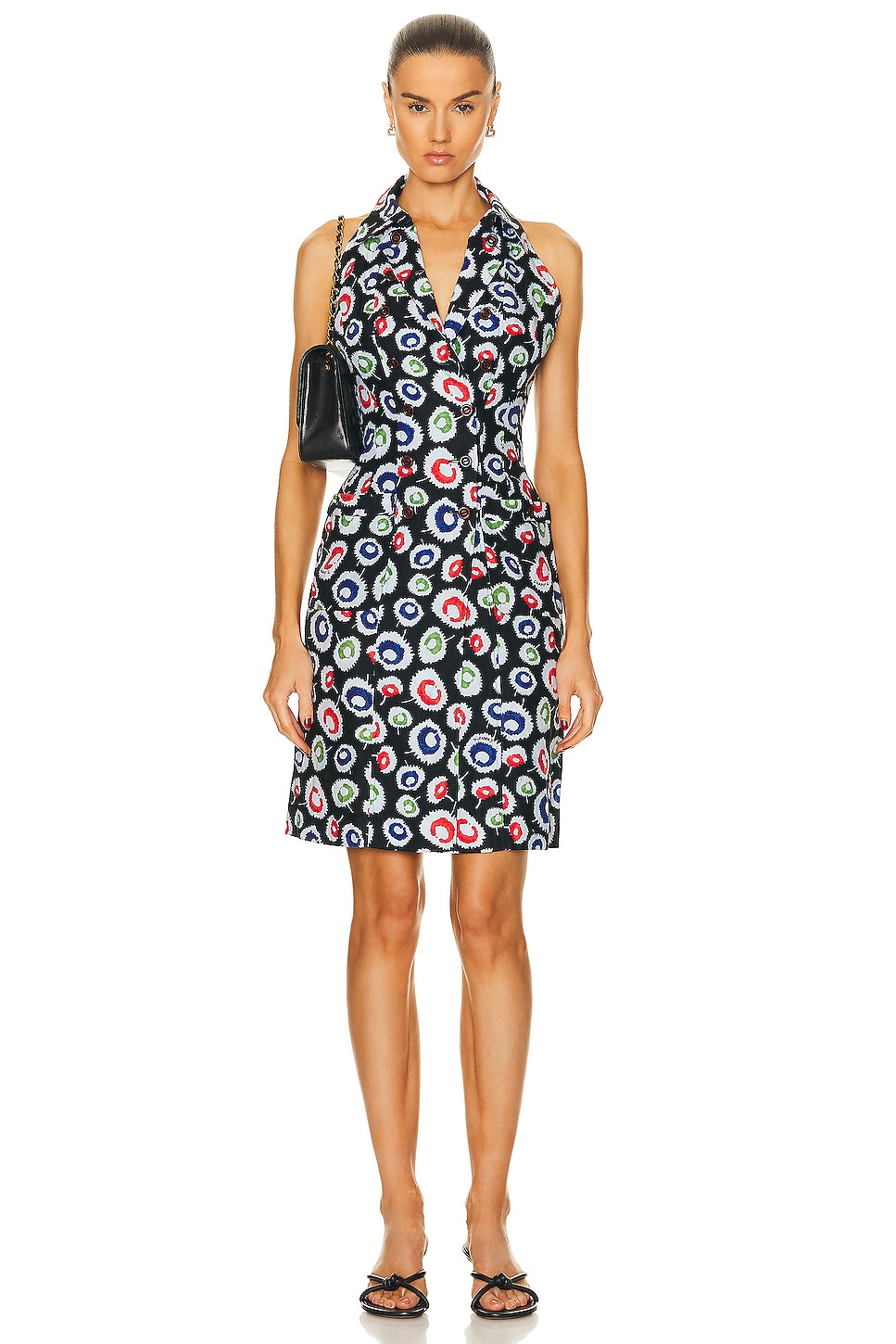 Image 1 of FWRD Renew Chanel Button Dress in Multi