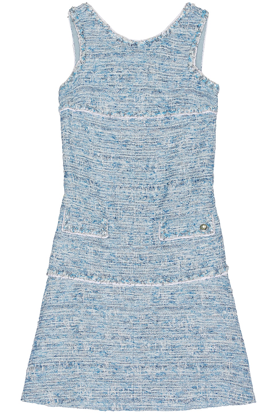 Image 1 of FWRD Renew Chanel Tweed Dress in Blue