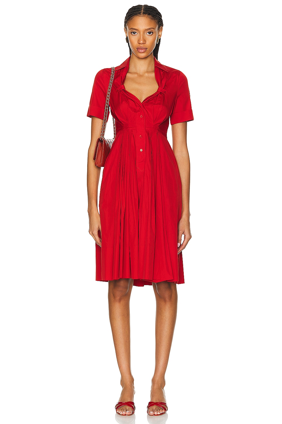 Image 1 of FWRD Renew Gucci Midi Dress in Red