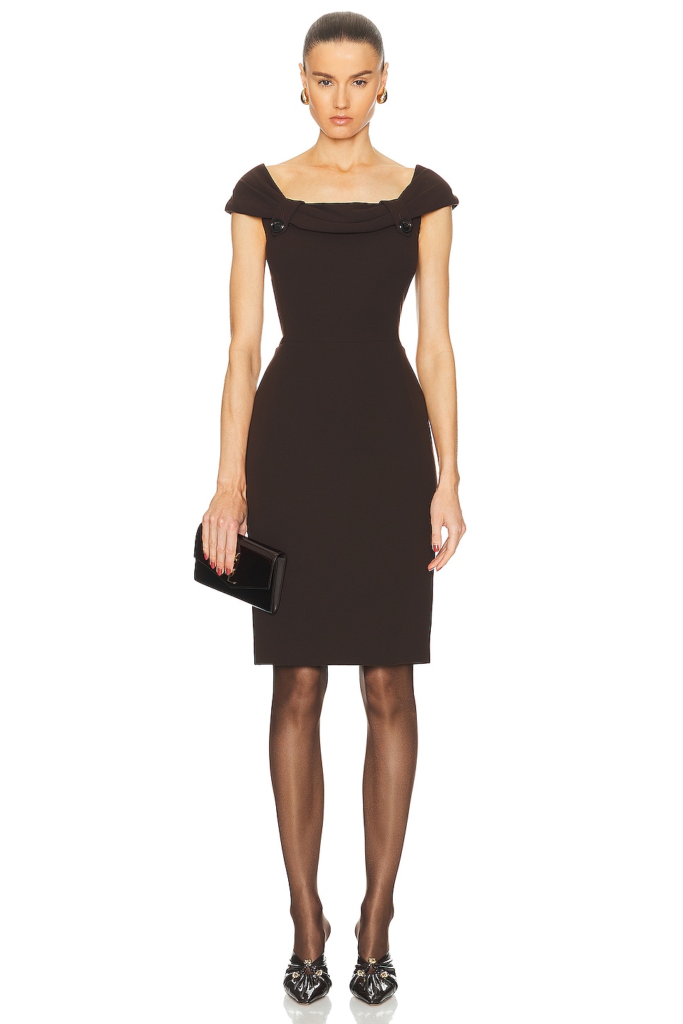 Image 1 of FWRD Renew Dior Cowl Dress in Brown