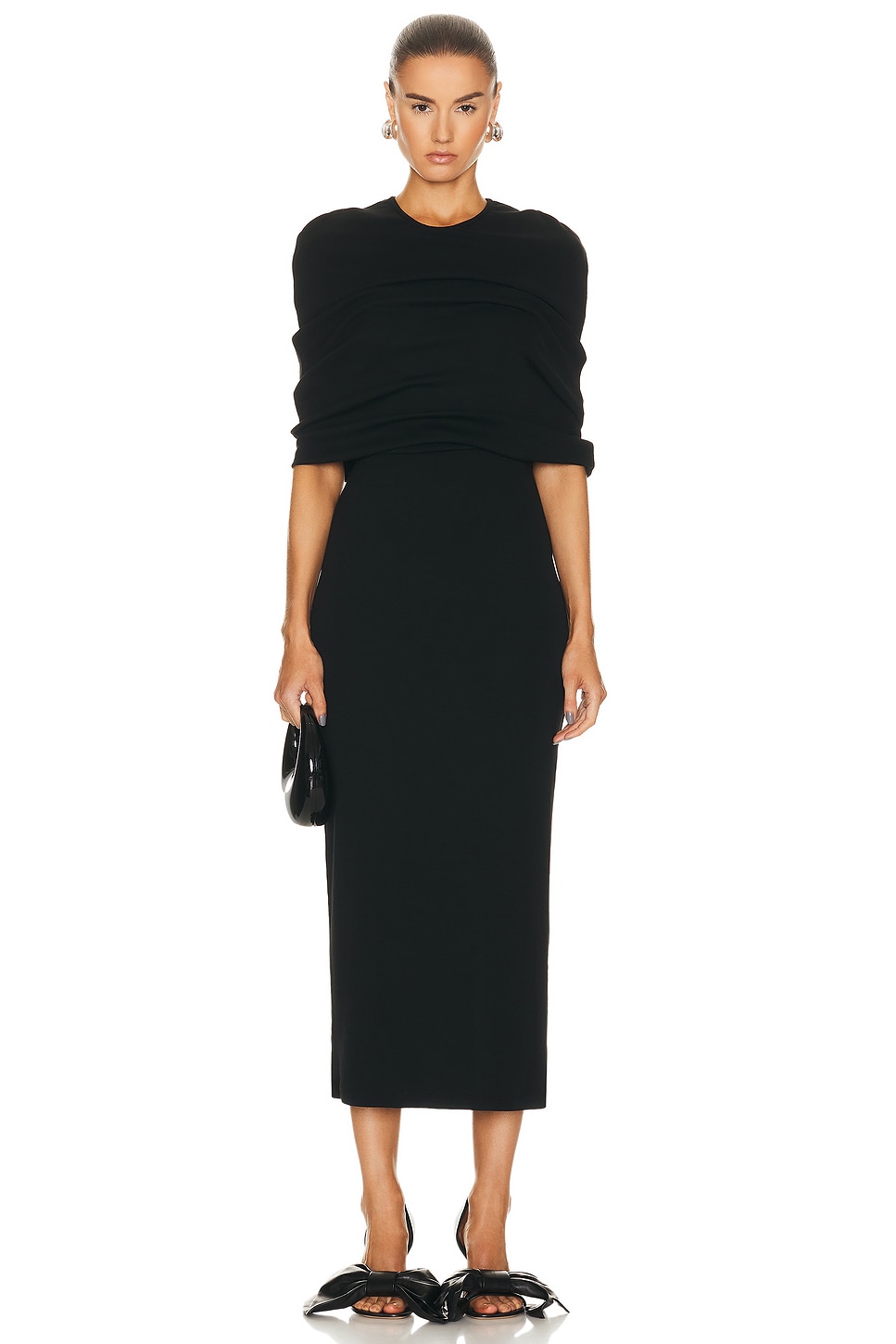 Image 1 of FWRD Renew Loewe Cape Dress in Black