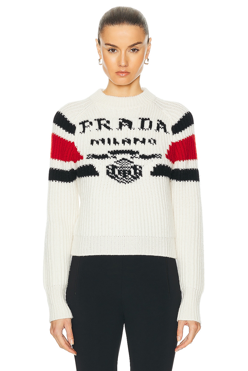 Image 1 of FWRD Renew Prada Cashmere Sweater in White