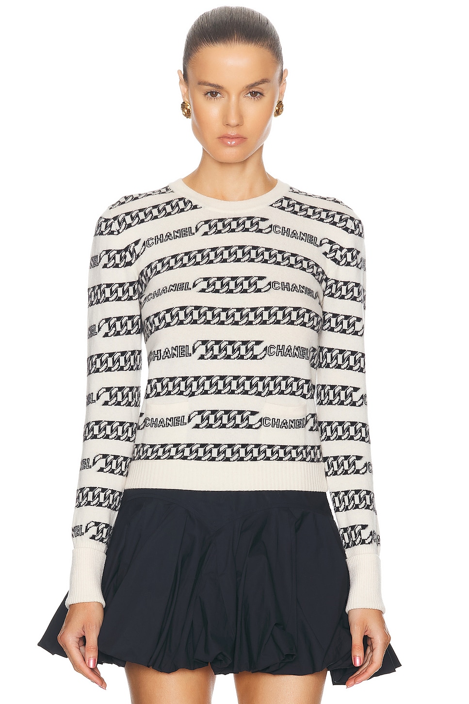 Image 1 of FWRD Renew Chanel Knit Cashmere Sweater in Multi