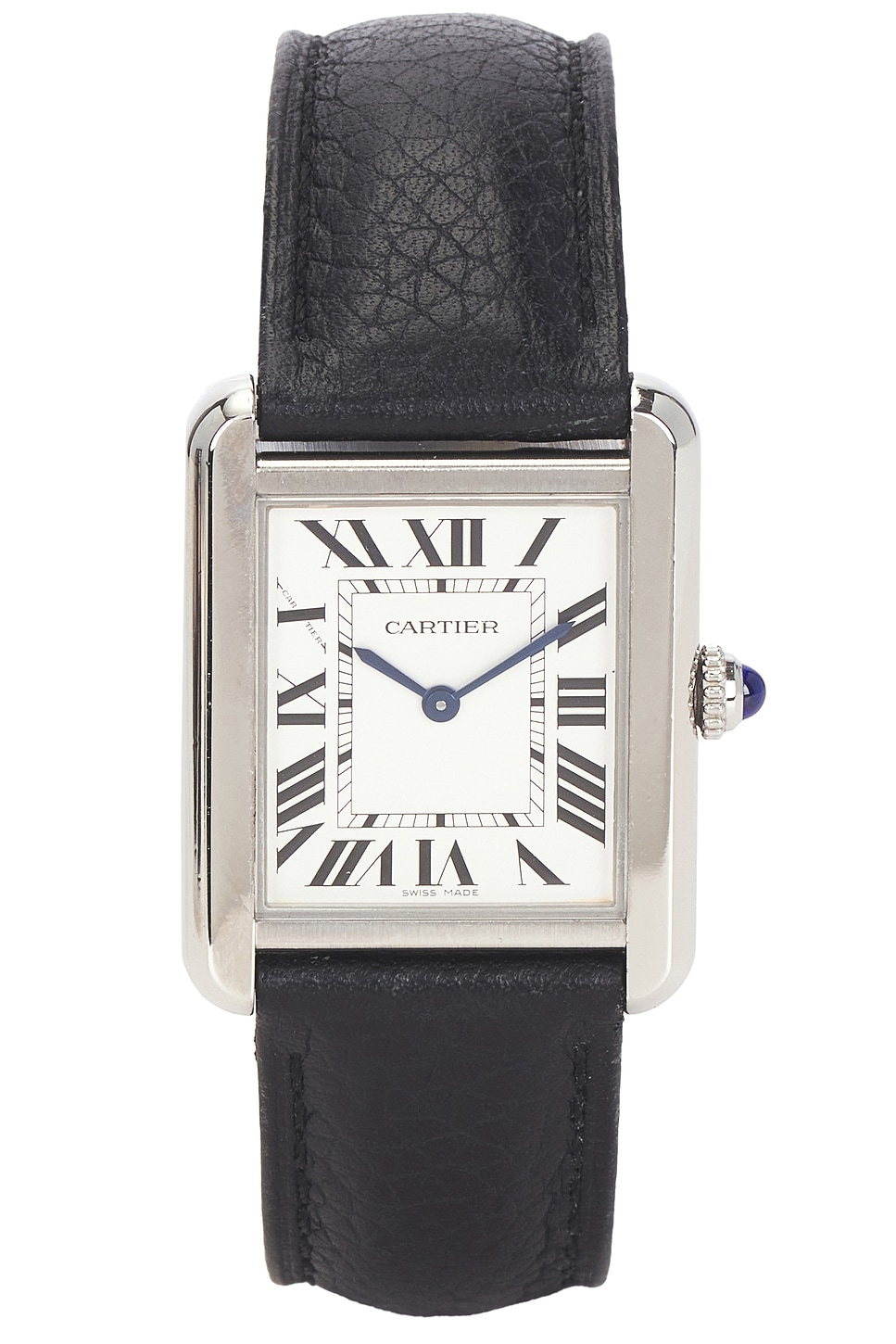 Image 1 of FWRD Renew Cartier Tank Small Model Roman Dial Watch in Silver & Black