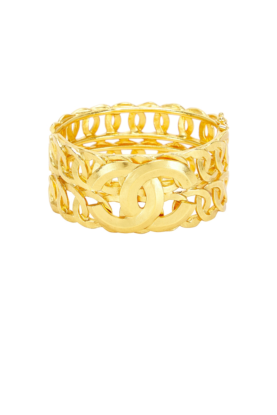 Image 1 of FWRD Renew Chanel 1996 CC Hinge Bangle Bracelet in Gold