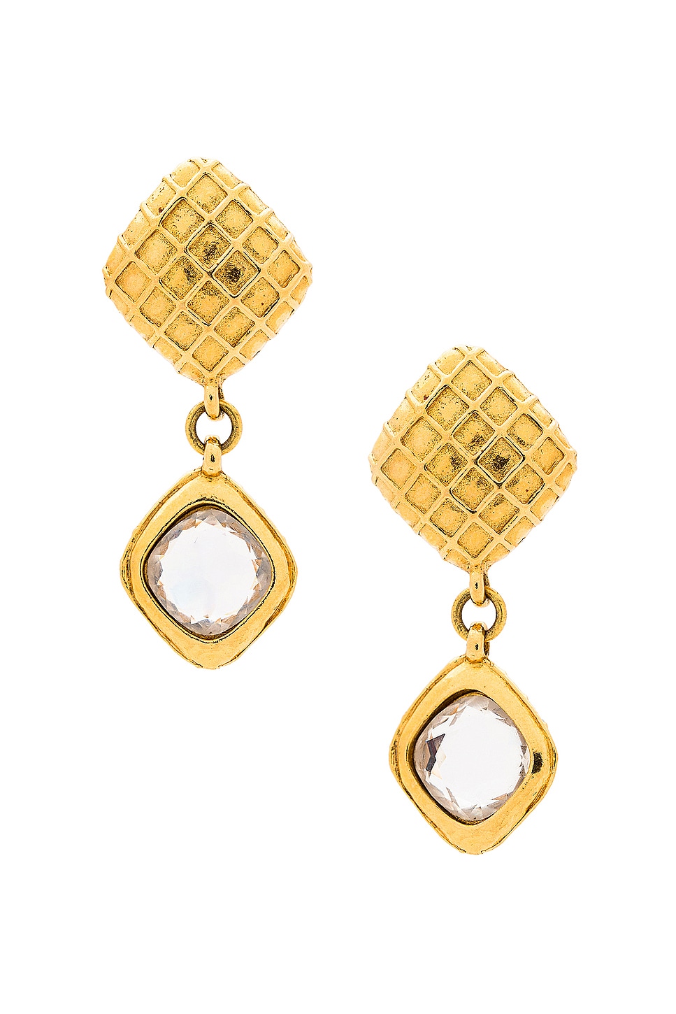 Image 1 of FWRD Renew Chanel Stone Earrings in Gold