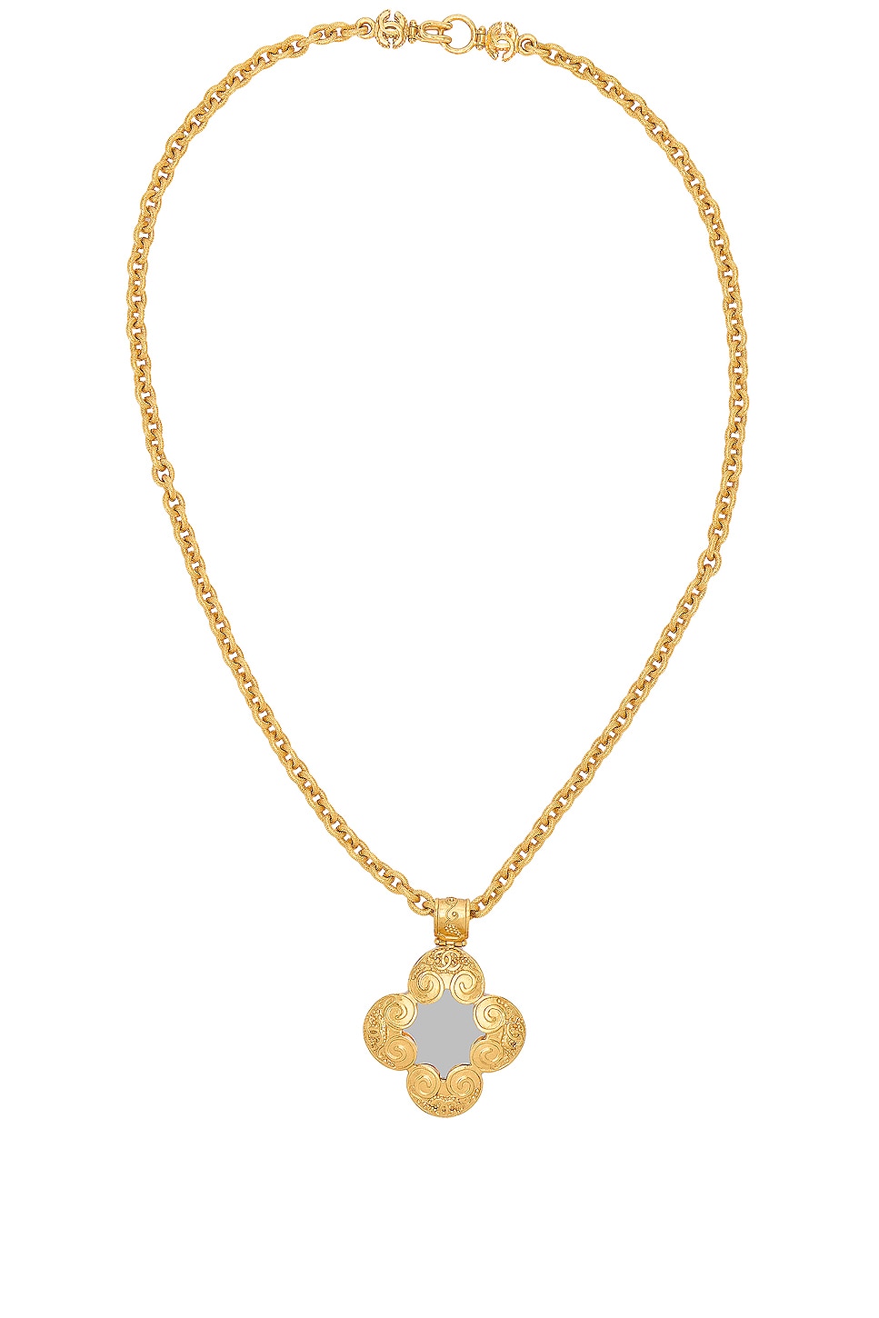 Image 1 of FWRD Renew Chanel Mirror Necklace in Gold