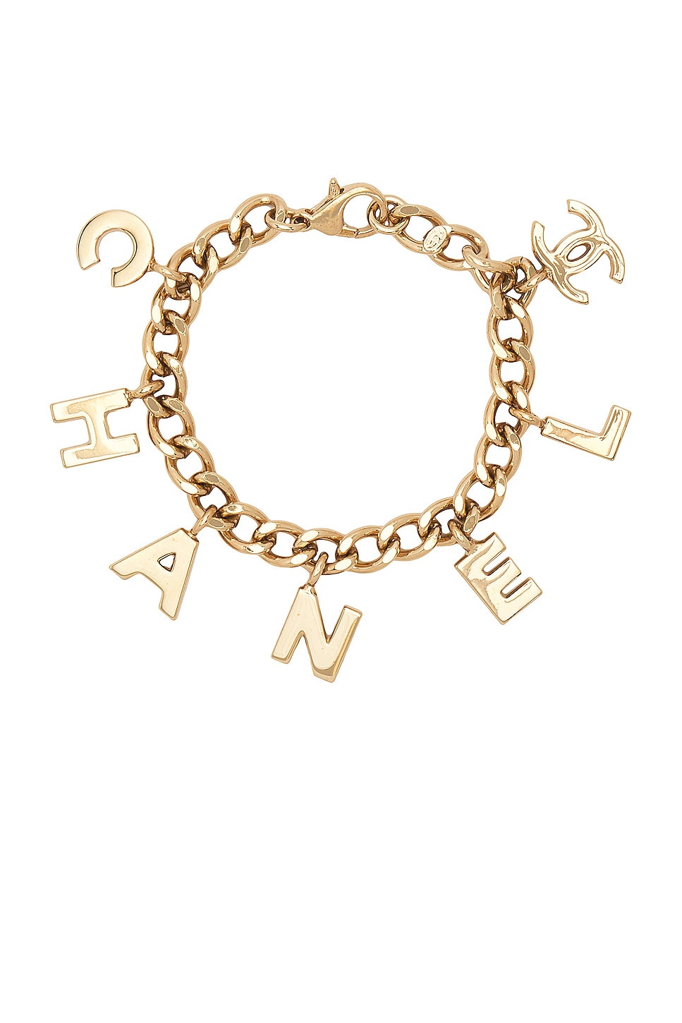 FWRD Renew Chanel Logo Chain Bracelet in Gold FWRD