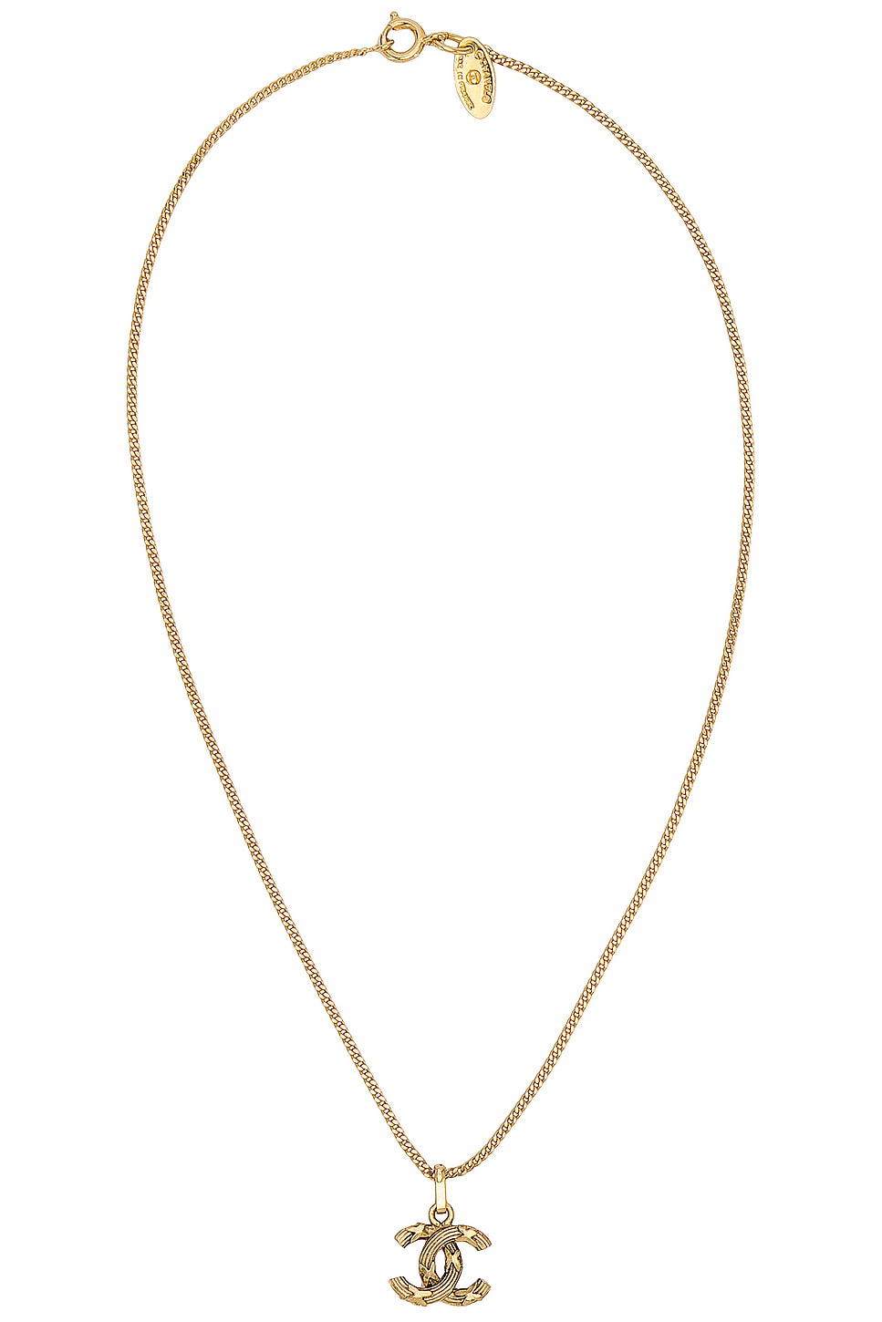 Image 1 of FWRD Renew Chanel Coco Mark Necklace in Gold