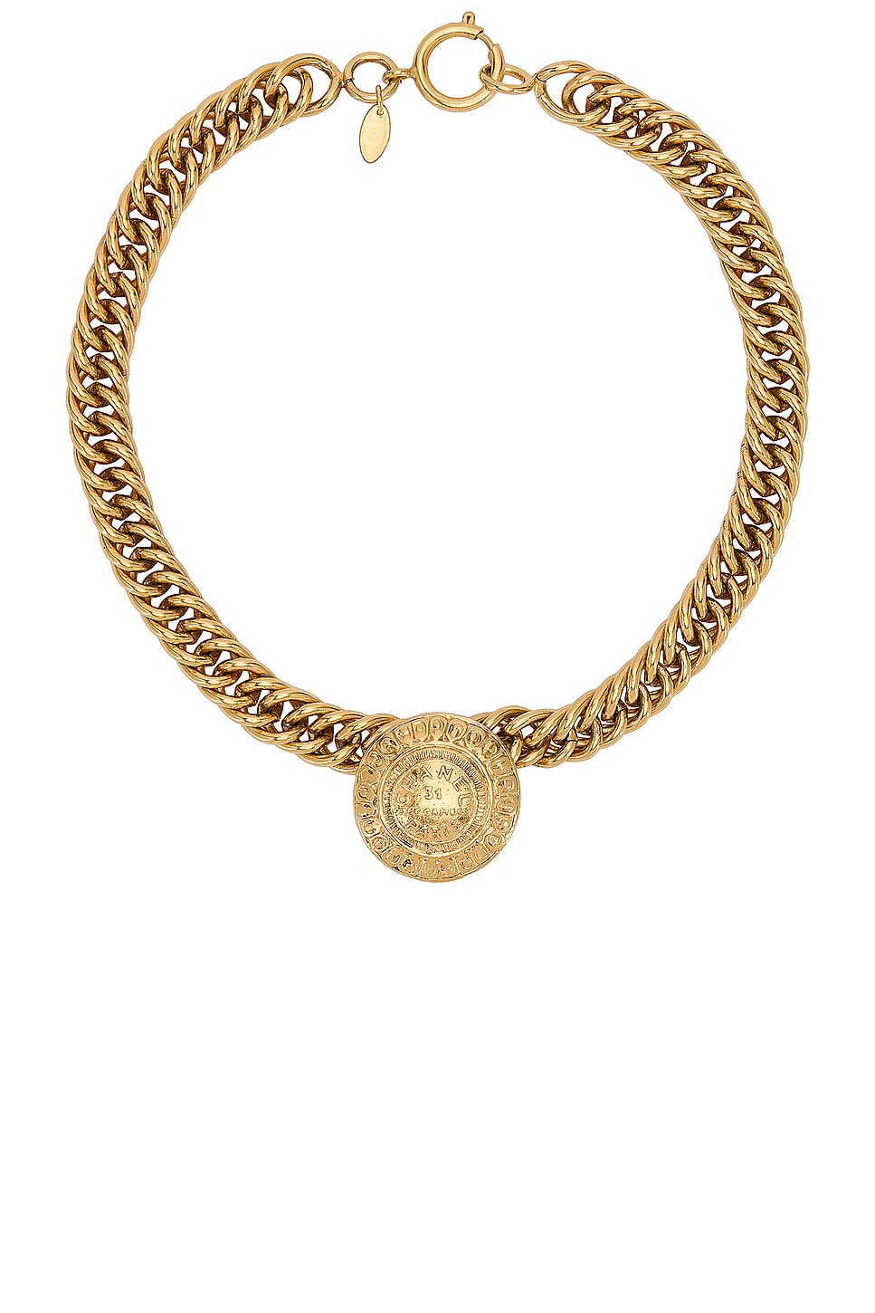 Image 1 of FWRD Renew Chanel Cambon Double Chain Necklace in Gold