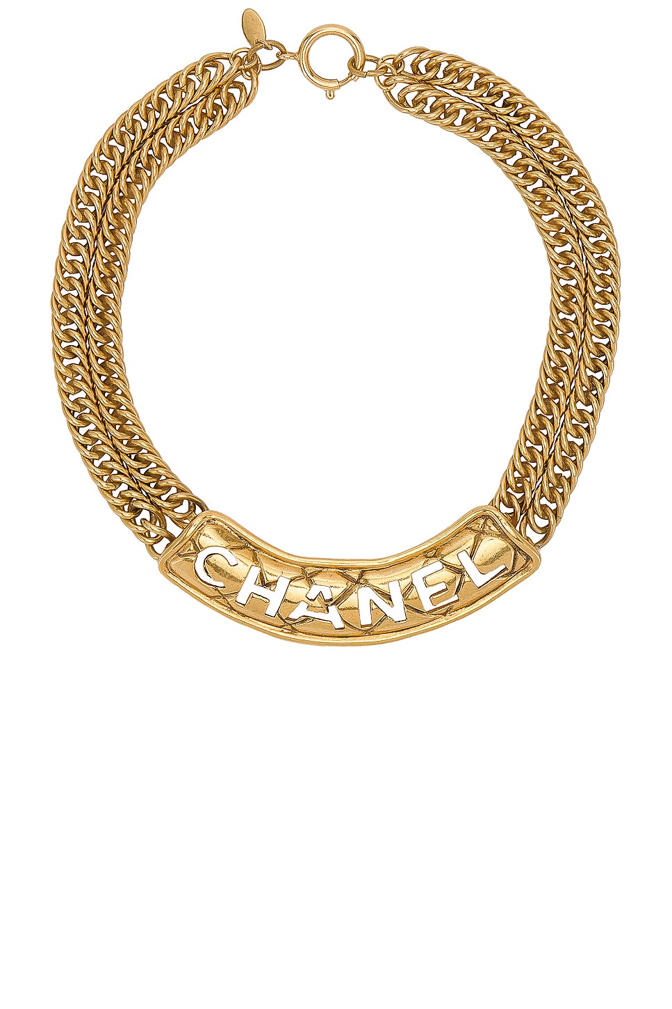 Image 1 of FWRD Renew Chanel Logo Chain Necklace in Gold