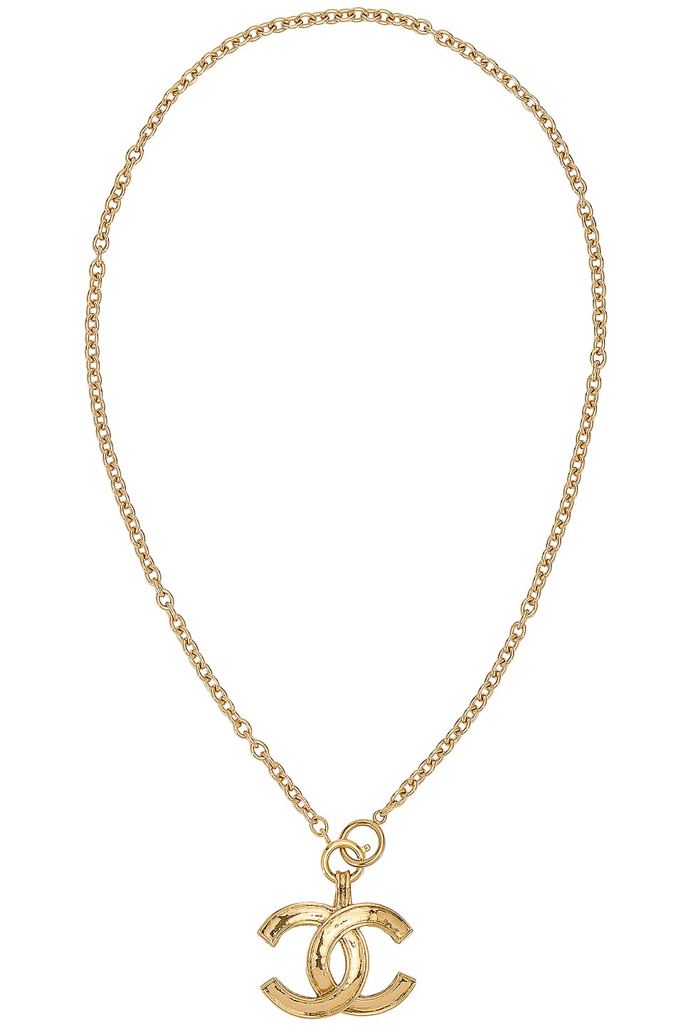 Image 1 of FWRD Renew Chanel Coco Mark Necklace in Light Gold