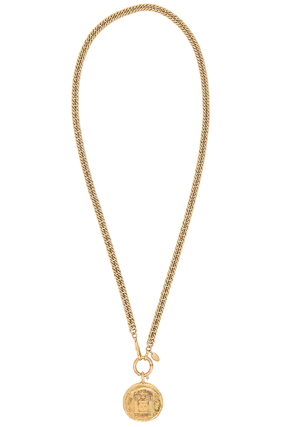 Image 1 of FWRD Renew Chanel 31 Rue Cambon Pendant Necklace in Gold
