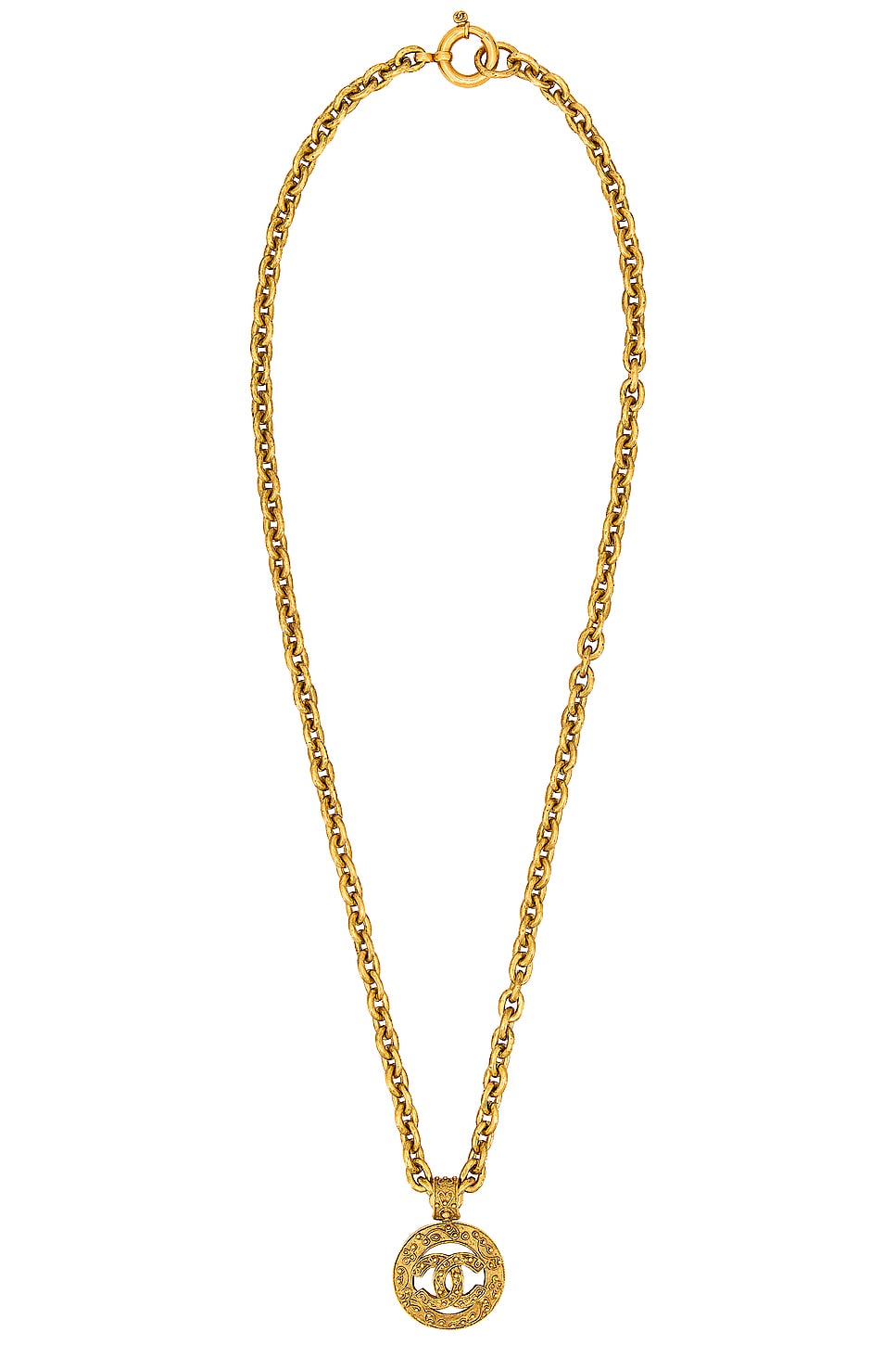 Image 1 of FWRD Renew Chanel Coco Mark Necklace in Gold