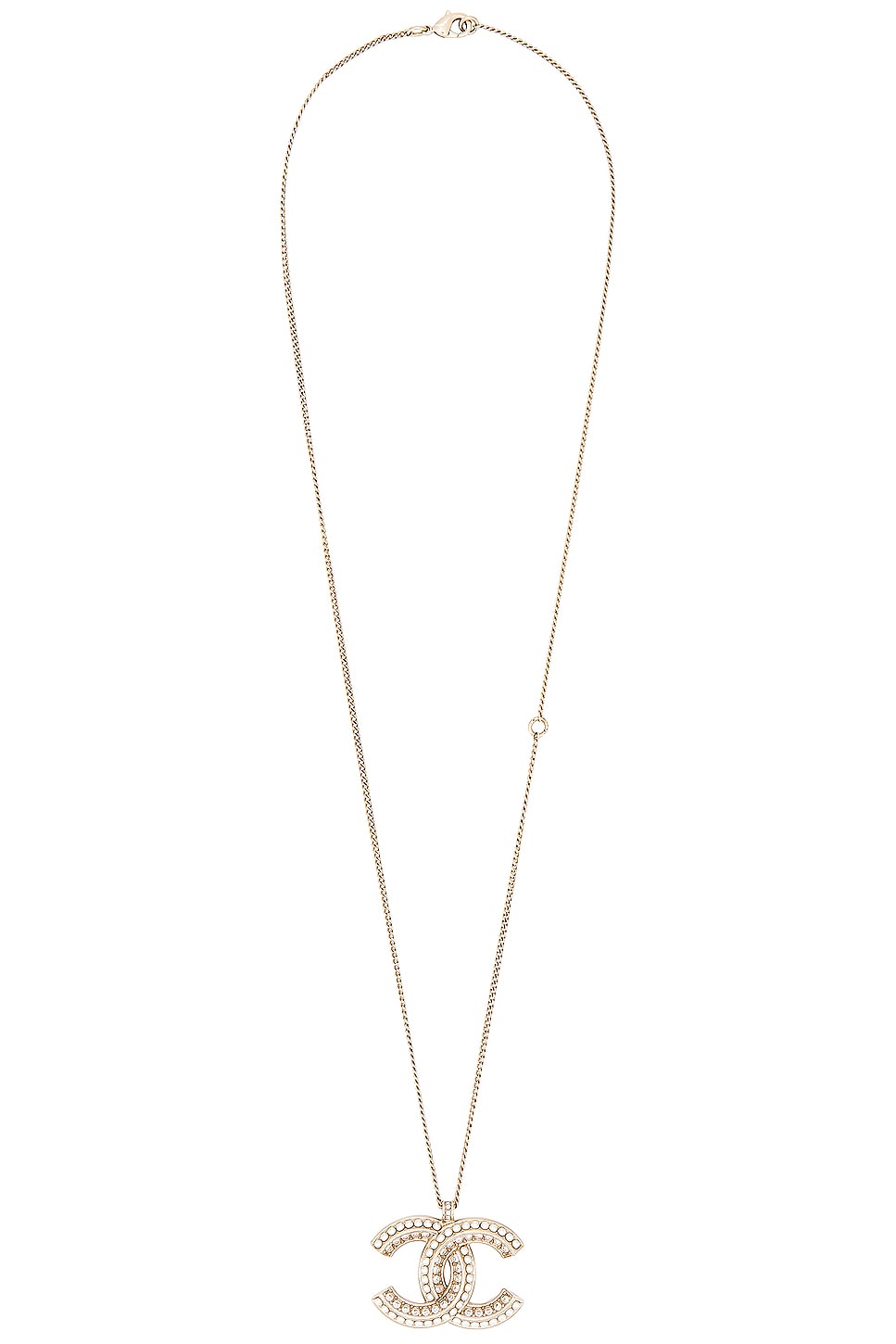 Image 1 of FWRD Renew Chanel Coco Mark Necklace in Light Gold