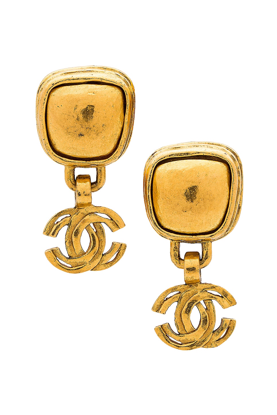 Image 1 of FWRD Renew Chanel Coco Mark Earrings in Gold
