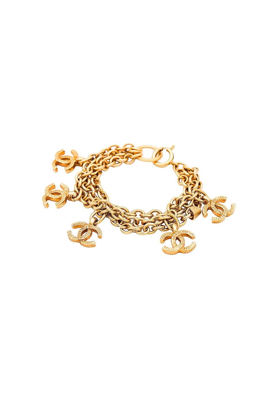 Image 1 of FWRD Renew Chanel Coco Mark Chain Bracelet in Gold