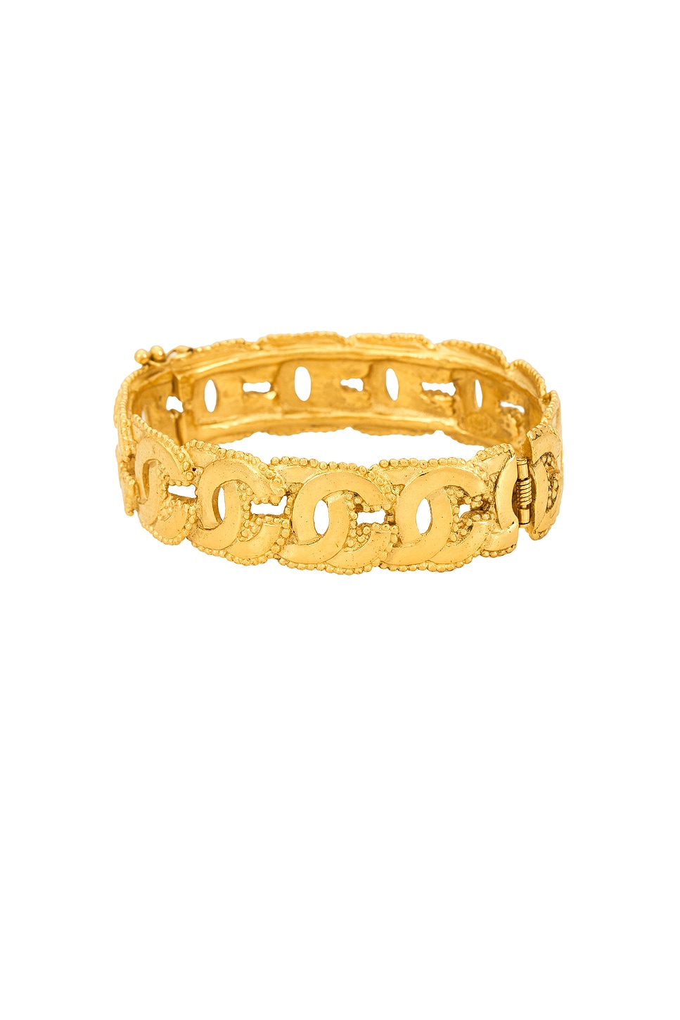 Pre-owned Chanel Coco Mark Bangle In Gold