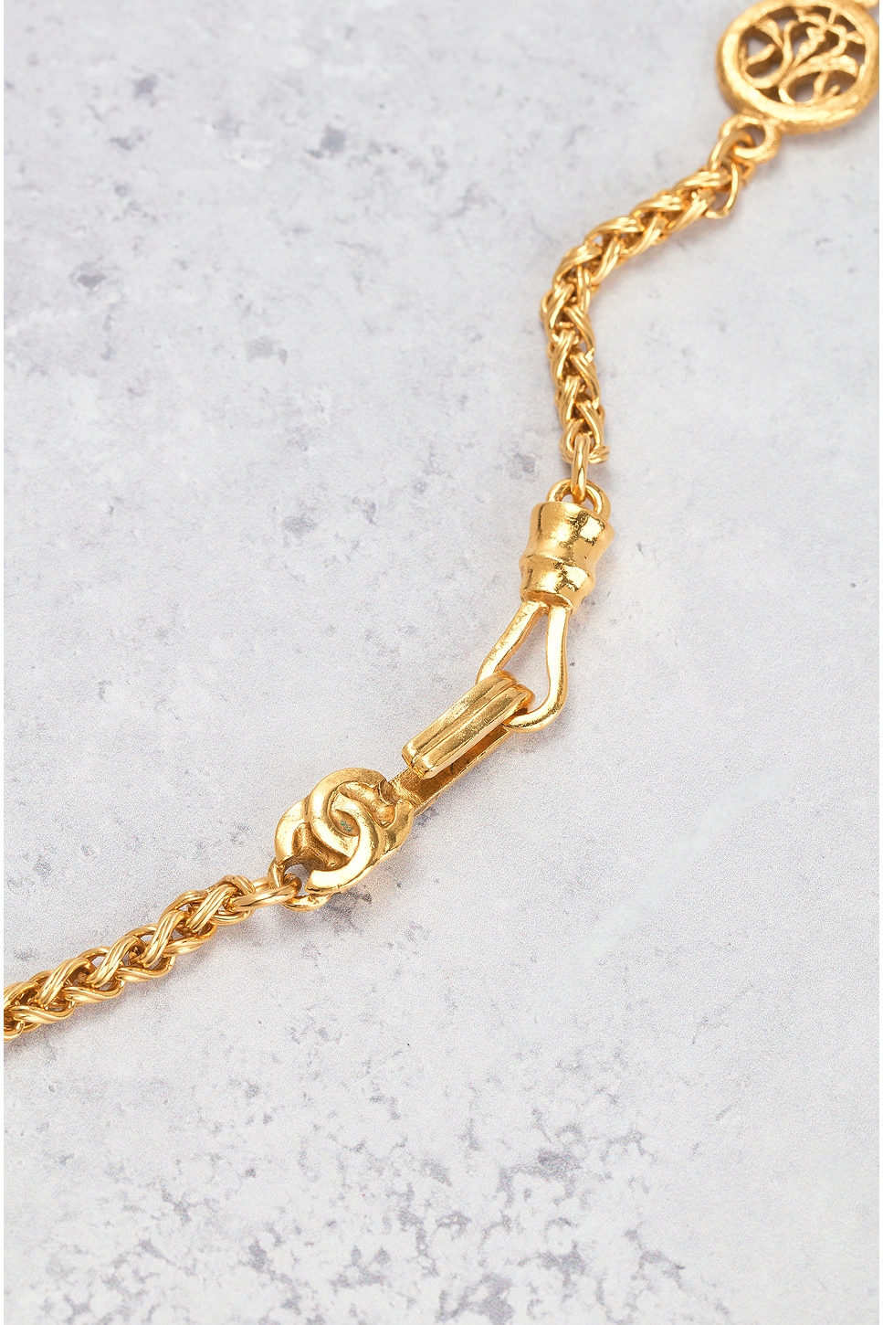 FWRD Renew Chanel 1995 Coco Mark Necklace in Gold | FWRD