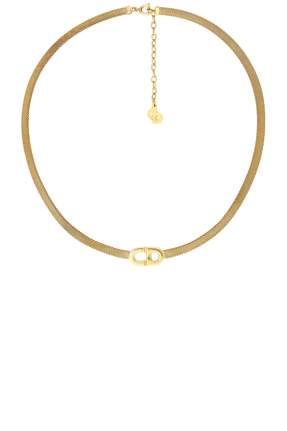 Image 1 of FWRD Renew Dior Logo Necklace in Gold